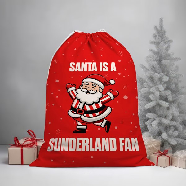 BritishmadeGifts Santa is a Sunderland Fan - Football Fan Santa Sack