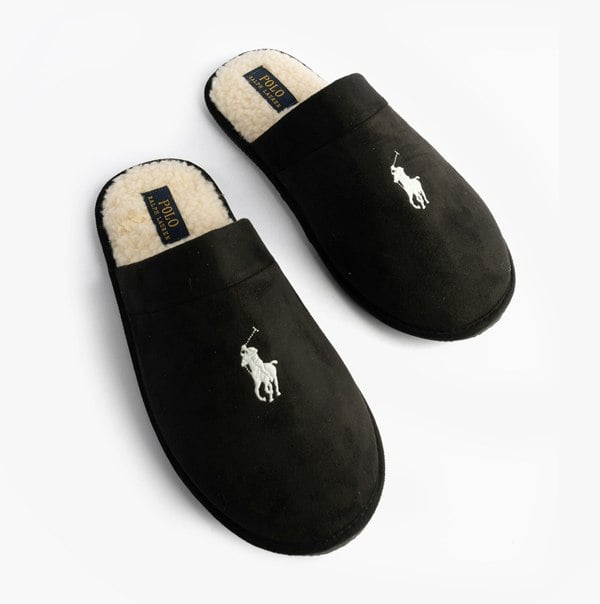 Polo Ralph Lauren KLARENCE Mens Mule Slippers Blackwatch/Cream