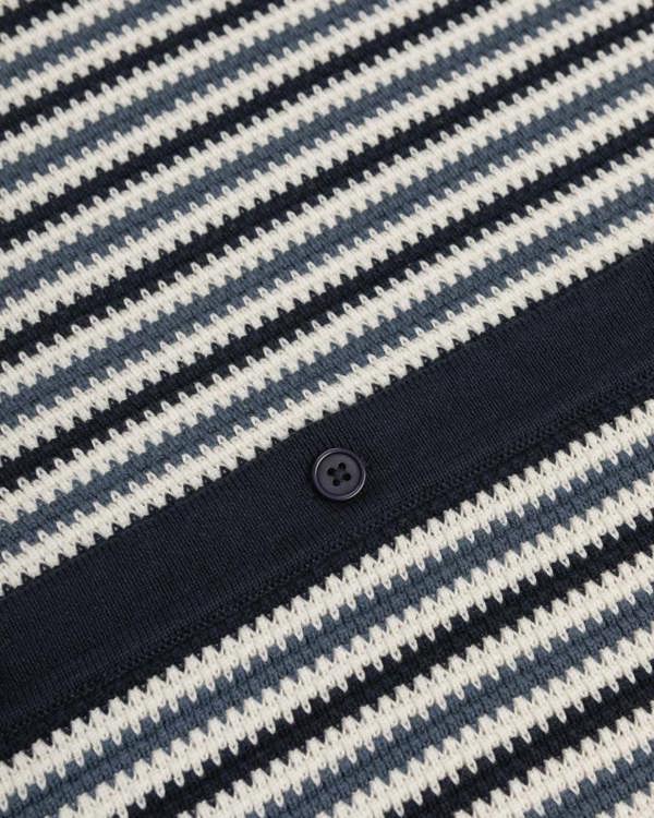 Steel & Jelly Stanmore - Tonal Stripe Knitted Short Sleeve Shirt