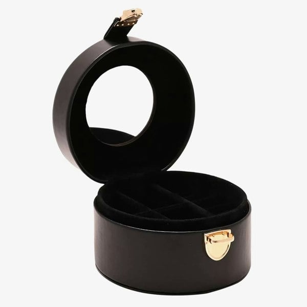T. H. Baker Sophia Black Round Leather Jewellery Box SP3341B