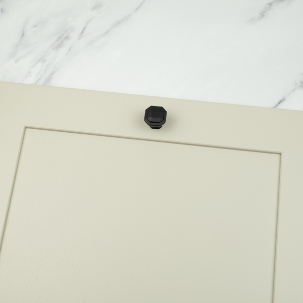 Handle & Home Matt Black Octagonal Cabinet Handles & Coordinating Knob