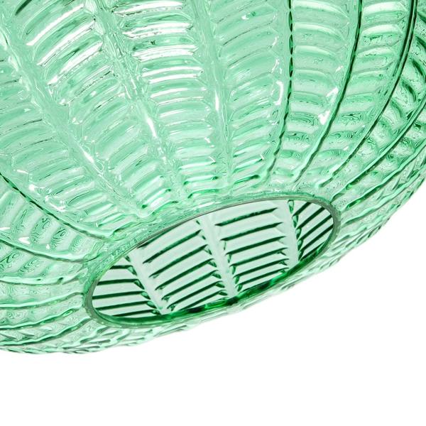 Emerald Green Glass Globe Pendant Light Shade with 3D Vertical Ribbing Image 5