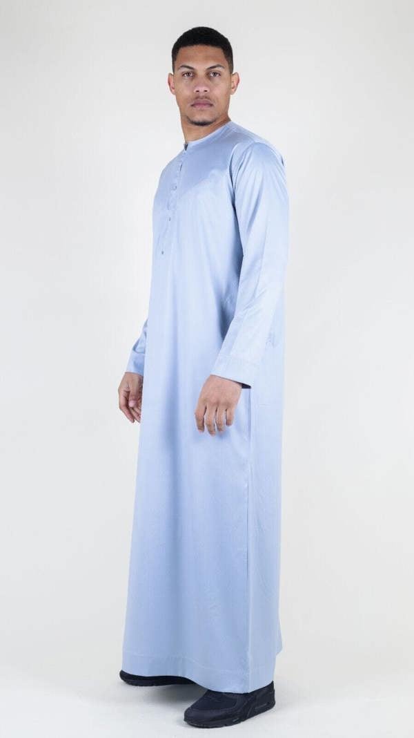 Infinity Leather Men's Thobe Robe Satin Emirati Islamic Jubba Eid Regular Fit
