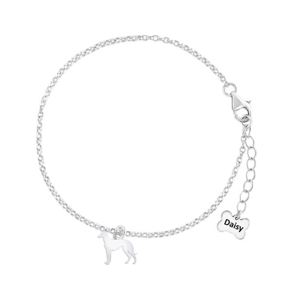 Mylee London Sloughi Silhouette Silver Chain Bracelet - Personalised
