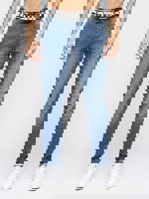 Crosshatch Barbeck Slim Fit Denim Jeans Stone Wash