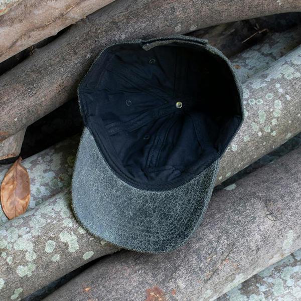 Wombat Leather Hiker Distressed Leather Baseball Cap – Green