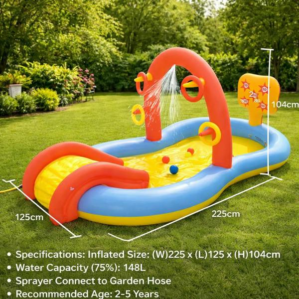 Dragodirect Large 2.2m Inflatable Splash Pool Water Spray Kids