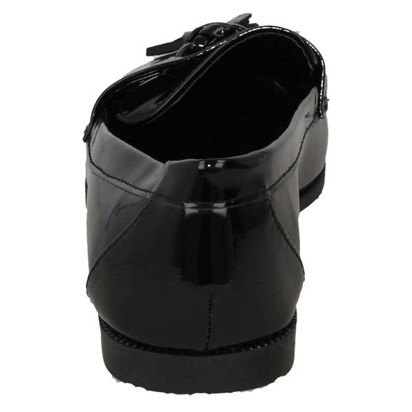 Spot On Ladies Spot On Tassel Trim Wide Fit Slip On Shoes F80560