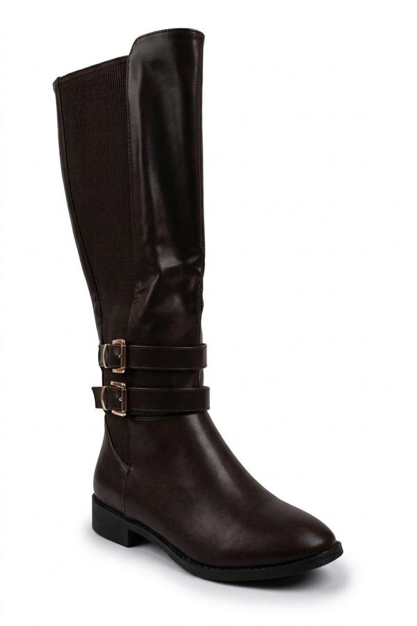 Raquel Knee High Riding Boots - Brown