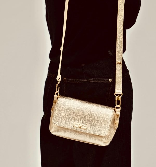 Apatchy London The Maisie Gold Leather Bag