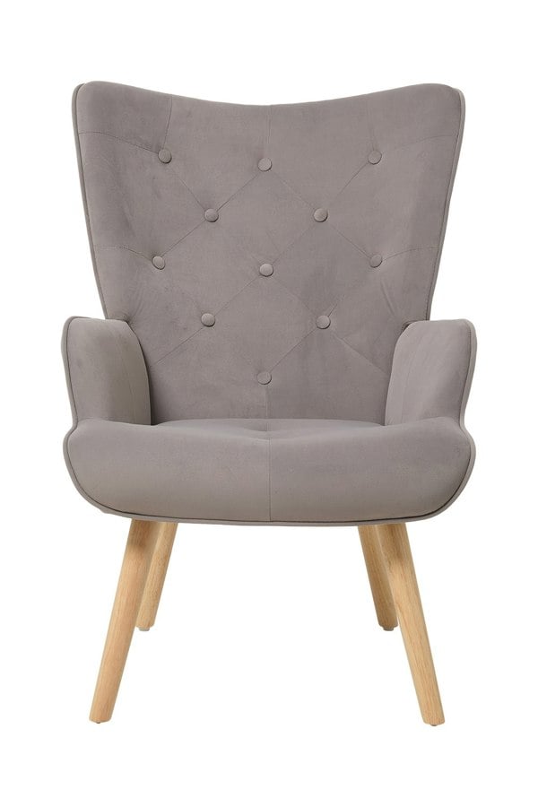 Living and Home Flannel Upholstered Tufted Lounge Chair