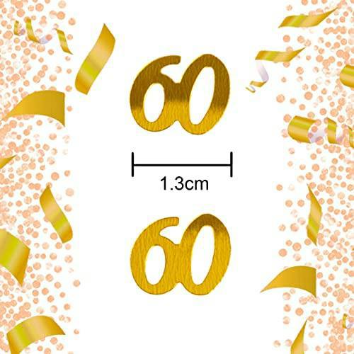 Gold 60th Birthday Confetti Table Decoration Pack | Foil Metallic Party Sprinkle Set image 6