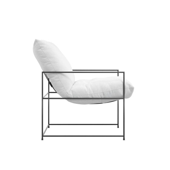 Wyld Haus Drogheda White Accent Chair Metal Frame