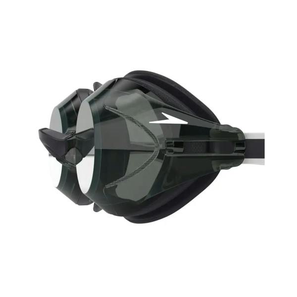 Speedo Vanquisher 3.0 black and gray goggles with curved lens technology