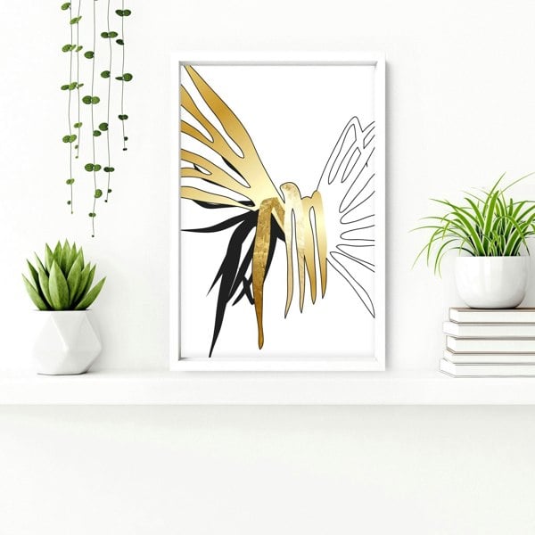 Bathroom wall art uk | set of 3 Tropical Gold wall art