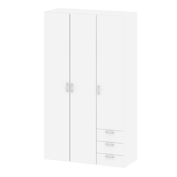 Wyld Haus Munich White Wooden 3 Doors 3 Drawers 5 Shelves