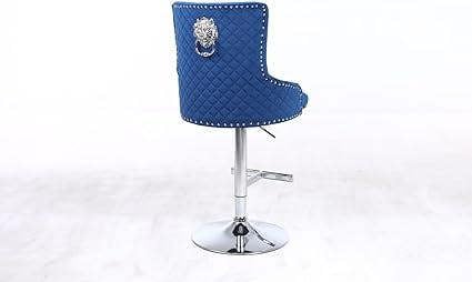 HYGRAD BUILT TO SURVIVE Lion Knocker Velvet Bar Stools, Adjustable Swivel – Set of 2 | HYGRAD®