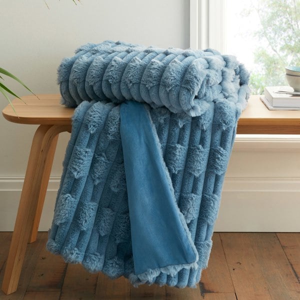 Bianca So Soft Carved Faux Fur Blanket Throw