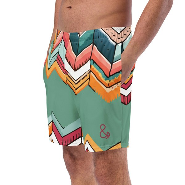 ANCHOR & CREW Vibrant Motif Pattern Recycled Fabric Swim Shorts