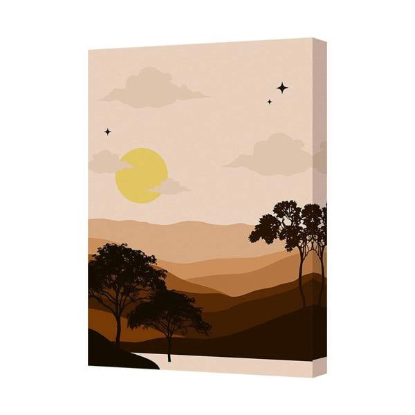 Benjamin Tate Design Sunset Hills Landscape Canvas Wall Art Print In Warm Earth Tones