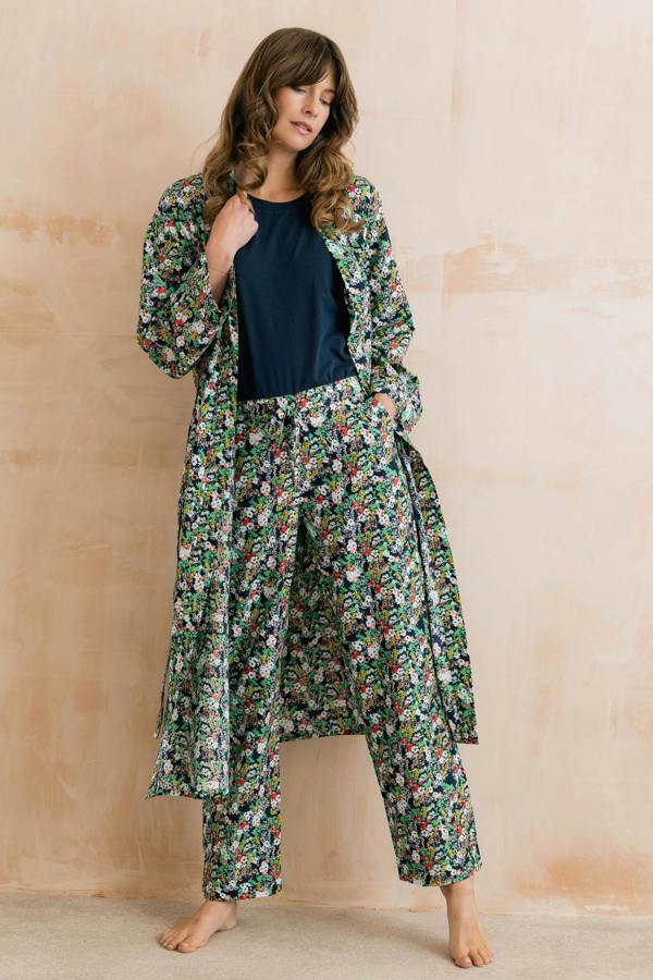 Lily & Me Mayflower Dressing Gown Navy