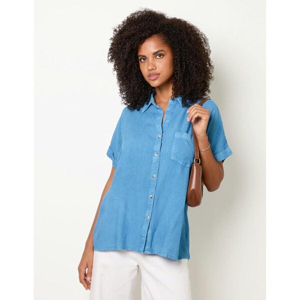 Blue Vanilla Button Front Shirt