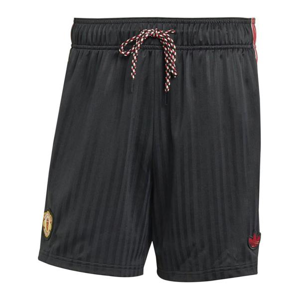 Adidas Unisex Adult Terrace Icons Polyester Manchester United FC Shorts - Black - 