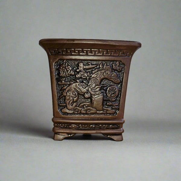 Yorkshire Bonsai 19cm Premium Unglazed Bonsai Pot | Cascade | 19cm x 19cm x 19cm | Brown