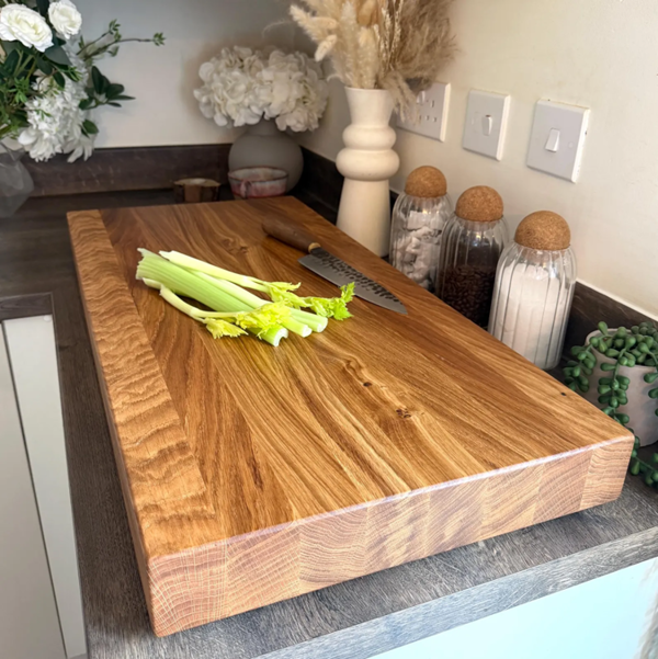 Giraffes & Craftz XXL Thick Oak Chopping Board Solid Butcher Block (The Great Oak)