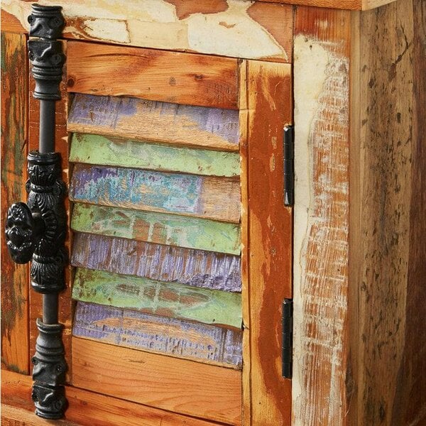 Wyld Haus Seattle Reclaimed Wood Media Sideboard 2 Drawers 2 Doors 1 Shelf