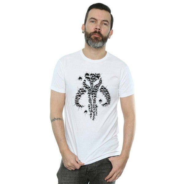 Star Wars Mens The Mandalorian Blaster Skull T-Shirt - White