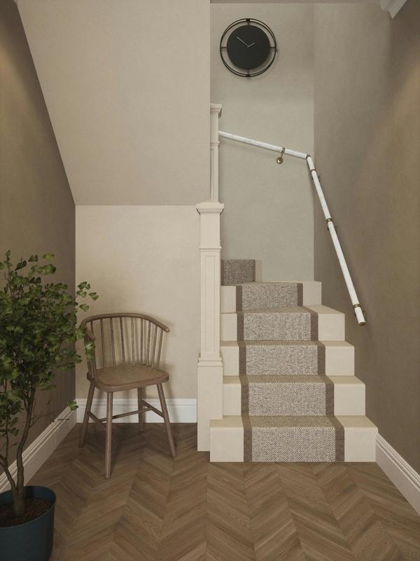 Handrails Direct Montford Soft White Marble Double Winder Handrail