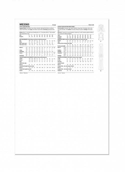 Know Me Sewing Pattern 2065, Jackets, Trousers, Suits for Women, H5 (6-8-10-12-14) - Intermediate