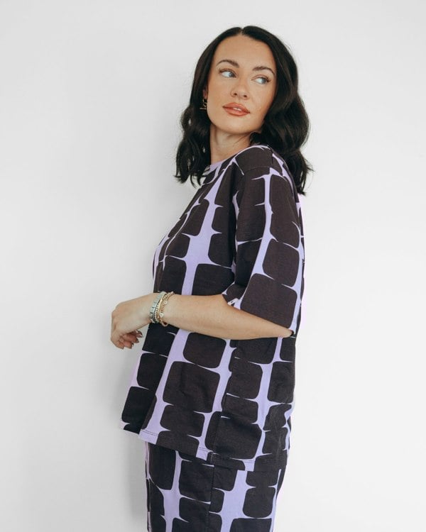 Elsie Lilac Cairn Print Oversized T-Shirt - image 4