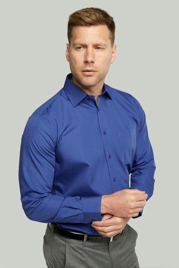 Royal Blue Long Sleeve Cotton Rich Non-Iron Shirt