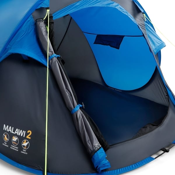 Regatta Great Outdoors Malawi 2 Man Pop Up Tent - Blue / Seal Grey