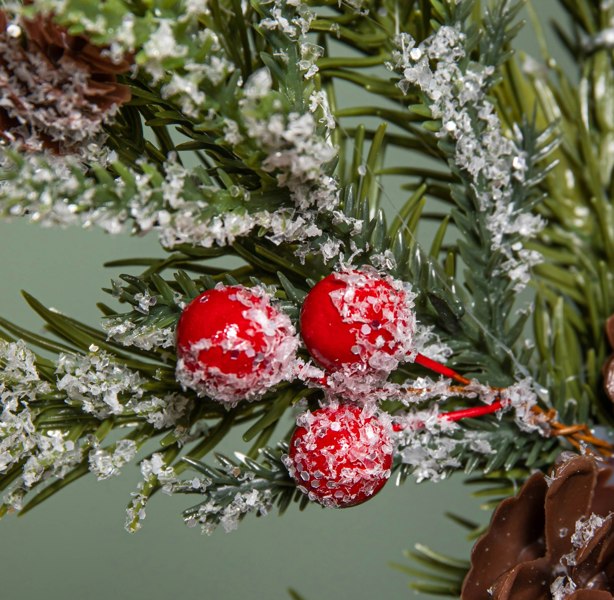 Samuel Alexander 33cm Christmas Tree Topper with Pinecones, Red Berries and Frosted Seasonal Foliage