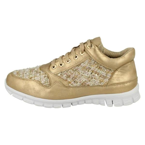 Ladies Waves Casual Lace Up Textile Trainers - F80101