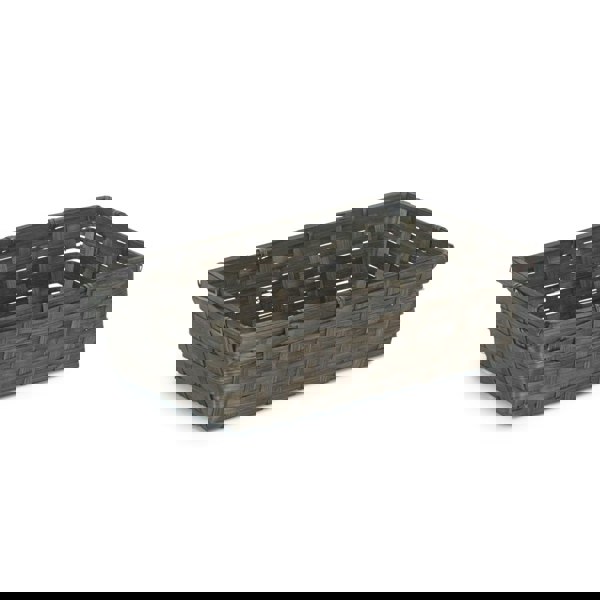 Small Black Painted Bamboo Serving Tray