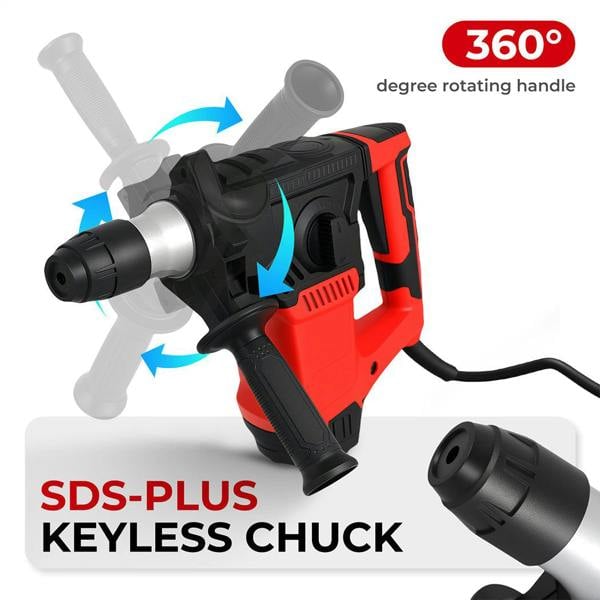 Traderight Hammer Drill Heavy Duty Corded Electric Impact Driver with Bit Set