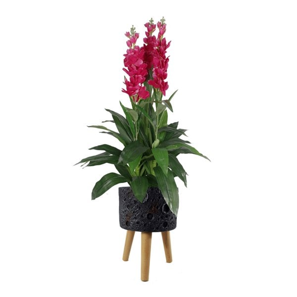 Leaf 35cm x 24cm Large Lunar Black Planter