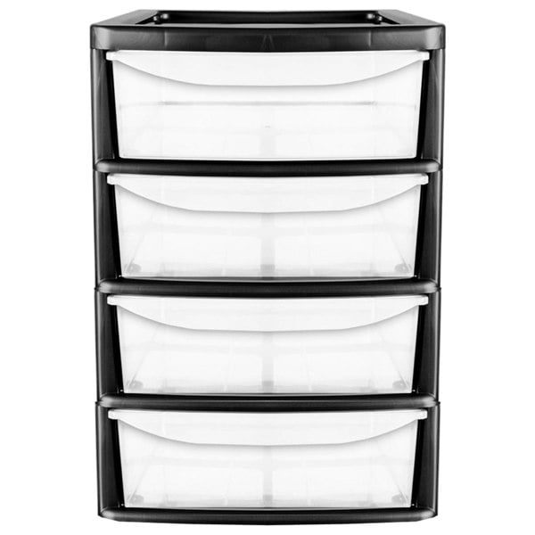 4 Pull Out Drawers A4 Desktop Plastic Storage Drawers Table Top Organiser
