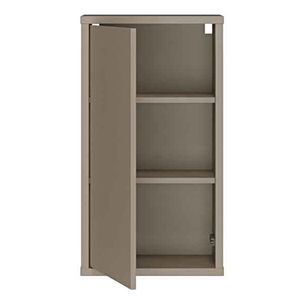 Furniture To Go Alice Springs Hanging Storage Cupboard with 1 Door Push-to-Open in Taupe