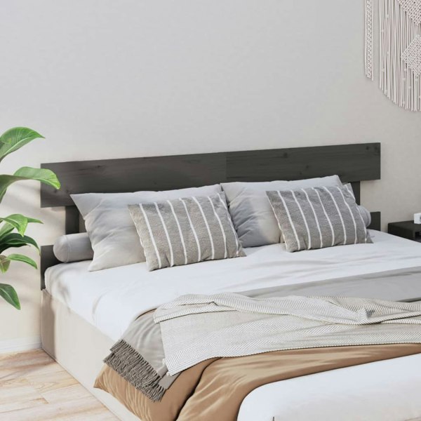 Berkfield Bed Headboard Grey 204x3x81 cm Solid Wood Pine