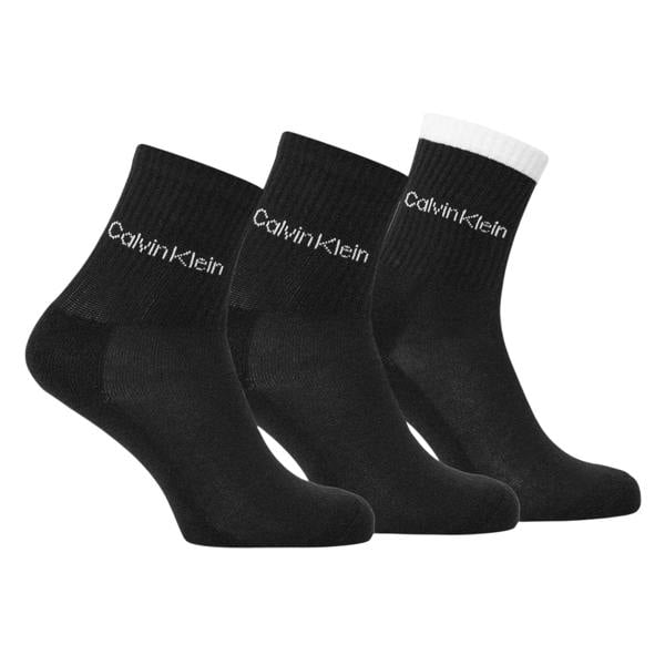 Calvin Klein Womens/Ladies Logo Crew Socks (Pack of 3) - Black - 