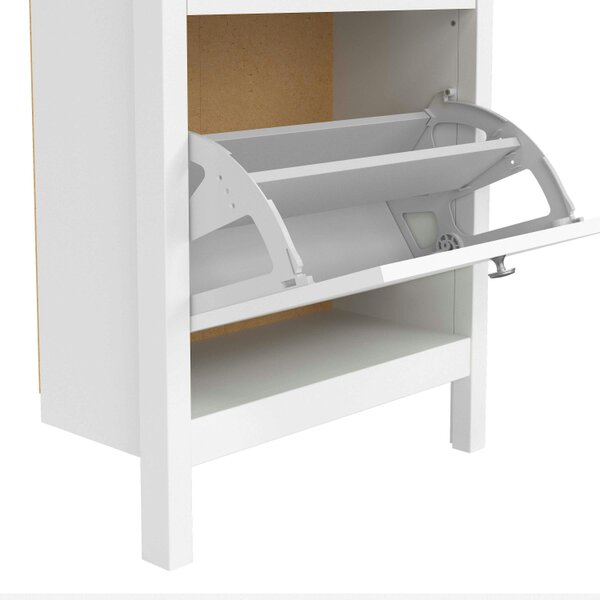 Wyld Haus Gossmere White Shoe Cabinet 2 Doors