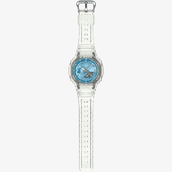 Casio Unisex G-Shock Metallic Blue Dual Display Watch GA-2100BM-7A2ER