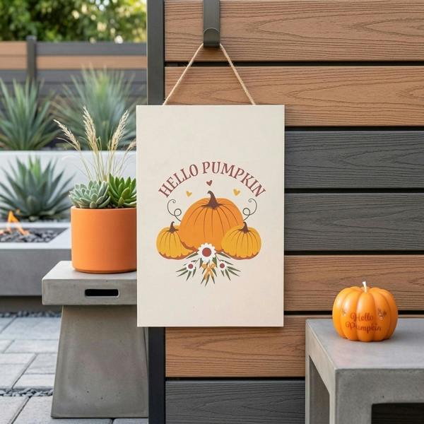 Garden Greatness Hello Pumpkin Hanging Harvest Decoration