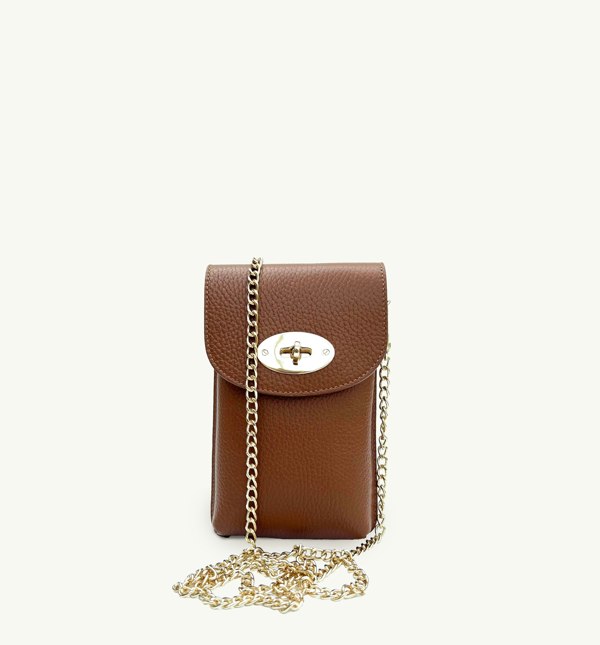 Apatchy London The Frankie Leather Phone Bag - Tan