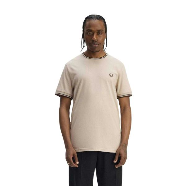 Fred Perry Mens Tipped T-Shirt - Warm Beige - 